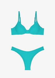 Masha Top + Ava Bottom Aqua Blue Bikini