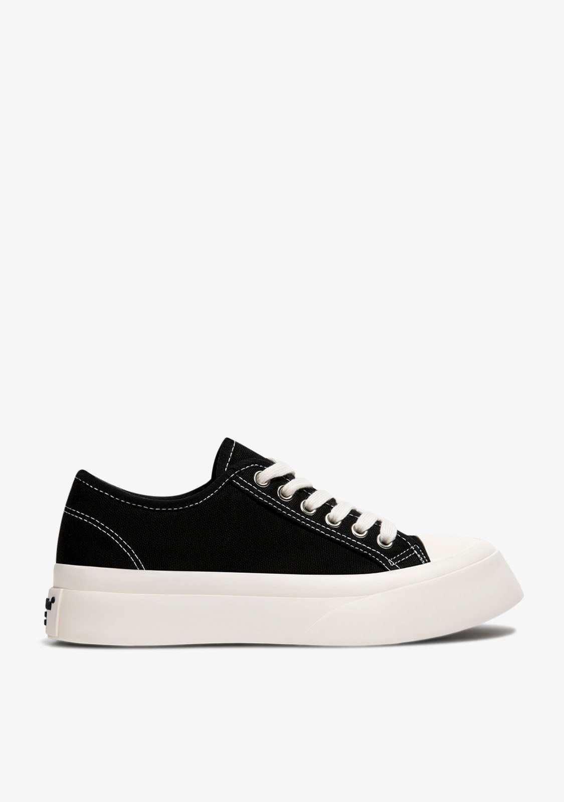 Black platform hot sale canvas shoes