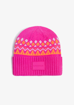 Nordic TRK Fair Isle Beanie Fuchsia