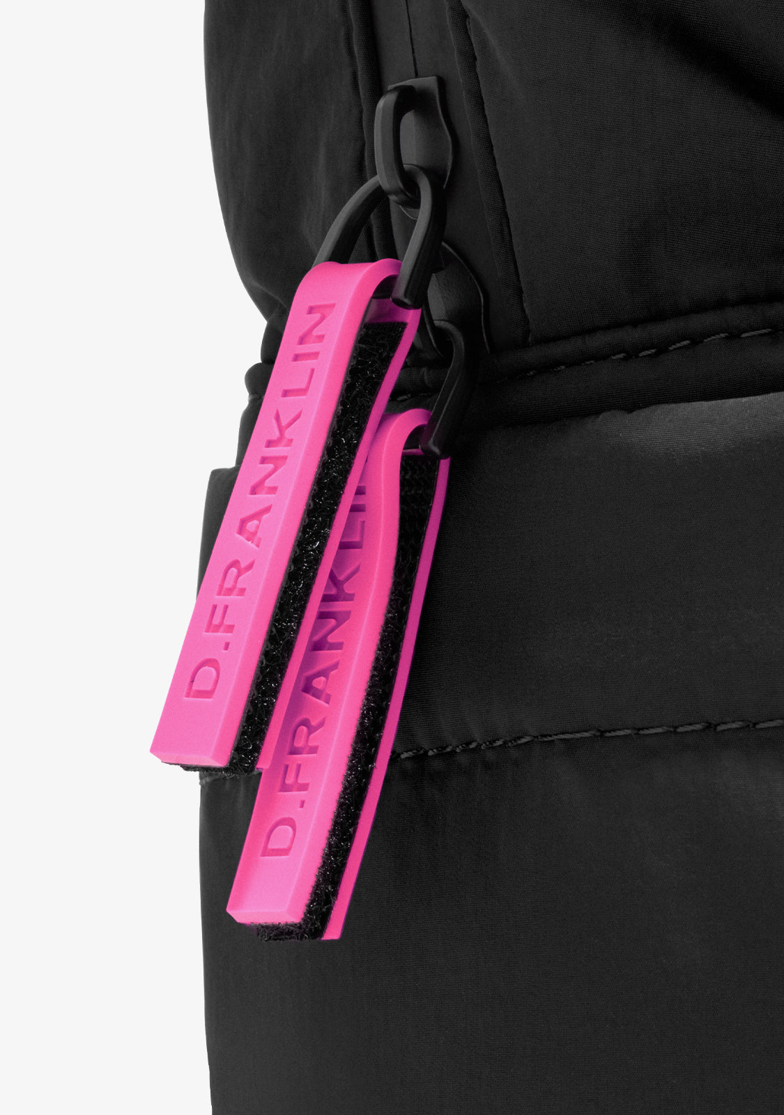 Multi-Pocket Nylon Backpack Black + Custom Set Fuchsia