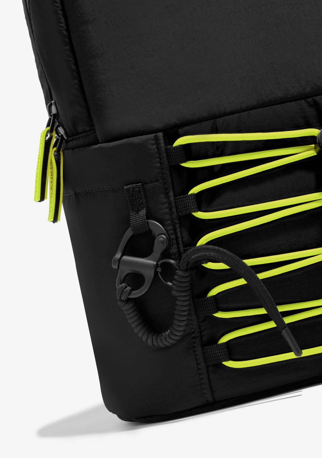 Multi-Pocket Nylon Backpack Black + Custom Set Lime