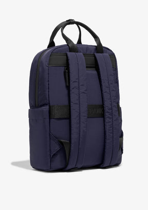 Multi-Pocket Nylon Backpack Navy + Custom Set Lime