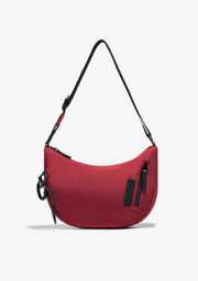 Round Nylon Crossbody Bag Red