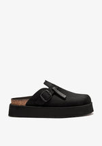 Vibe Sandals Clog Platform Suede Black