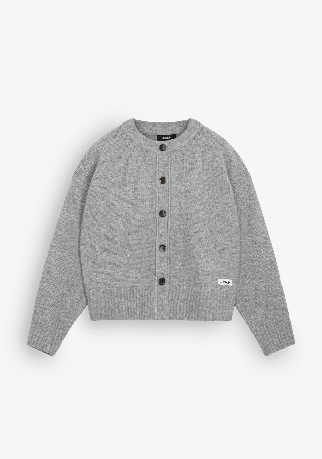 Grey Melange Relaxed Knit Cardigan