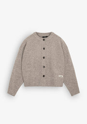 Sand Melange Relaxed Knit Cardigan