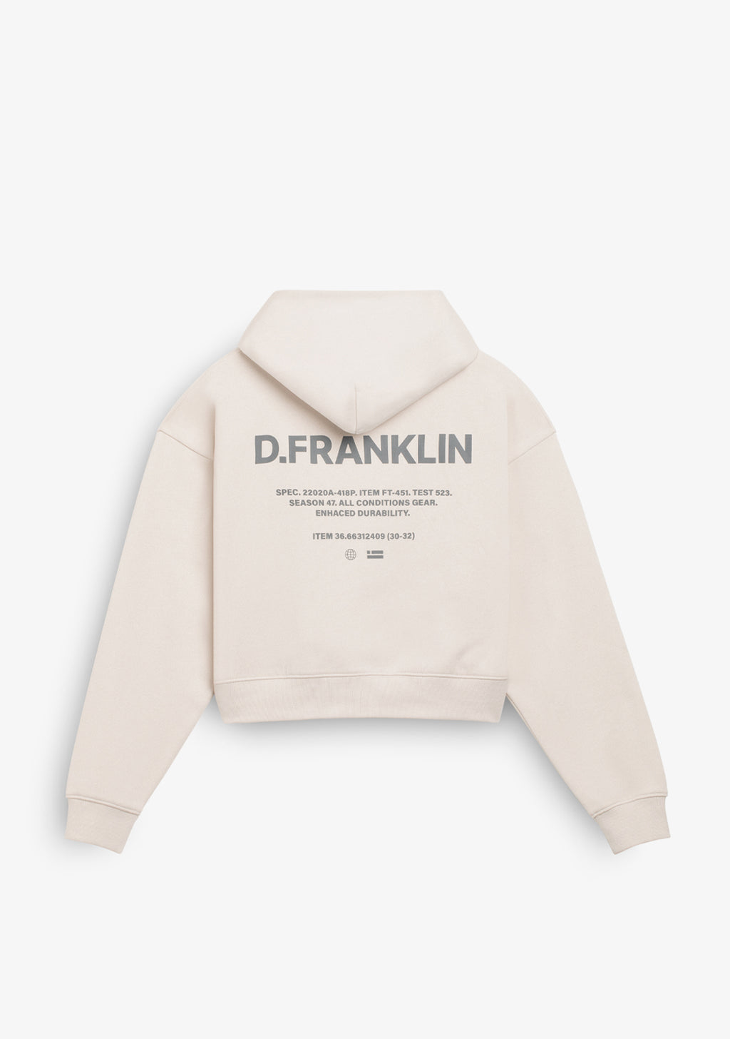 Worldwide Crop Hoodie Ice