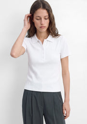 Rib Polo Top White