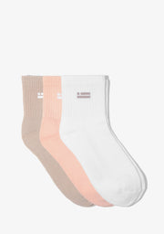 Flag Ankle Socks 3 Pack Peach