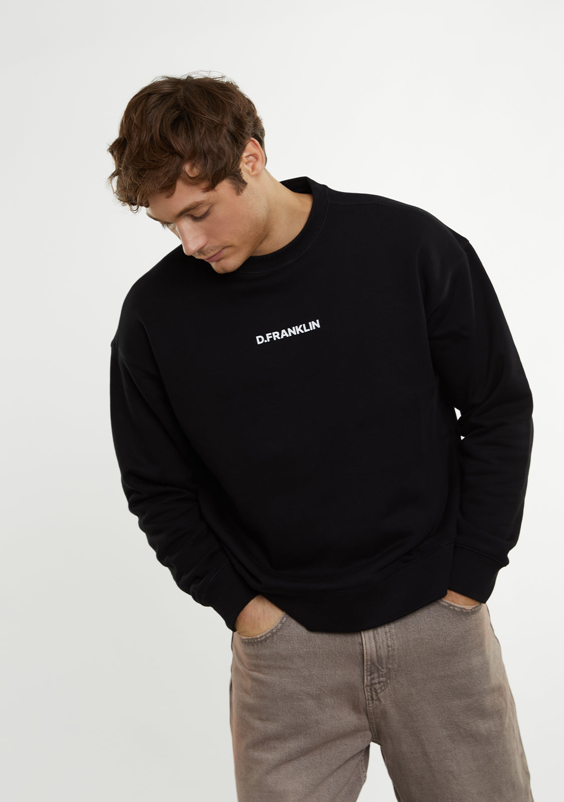 Crewneck Binary Oversize Sweatshirt Black