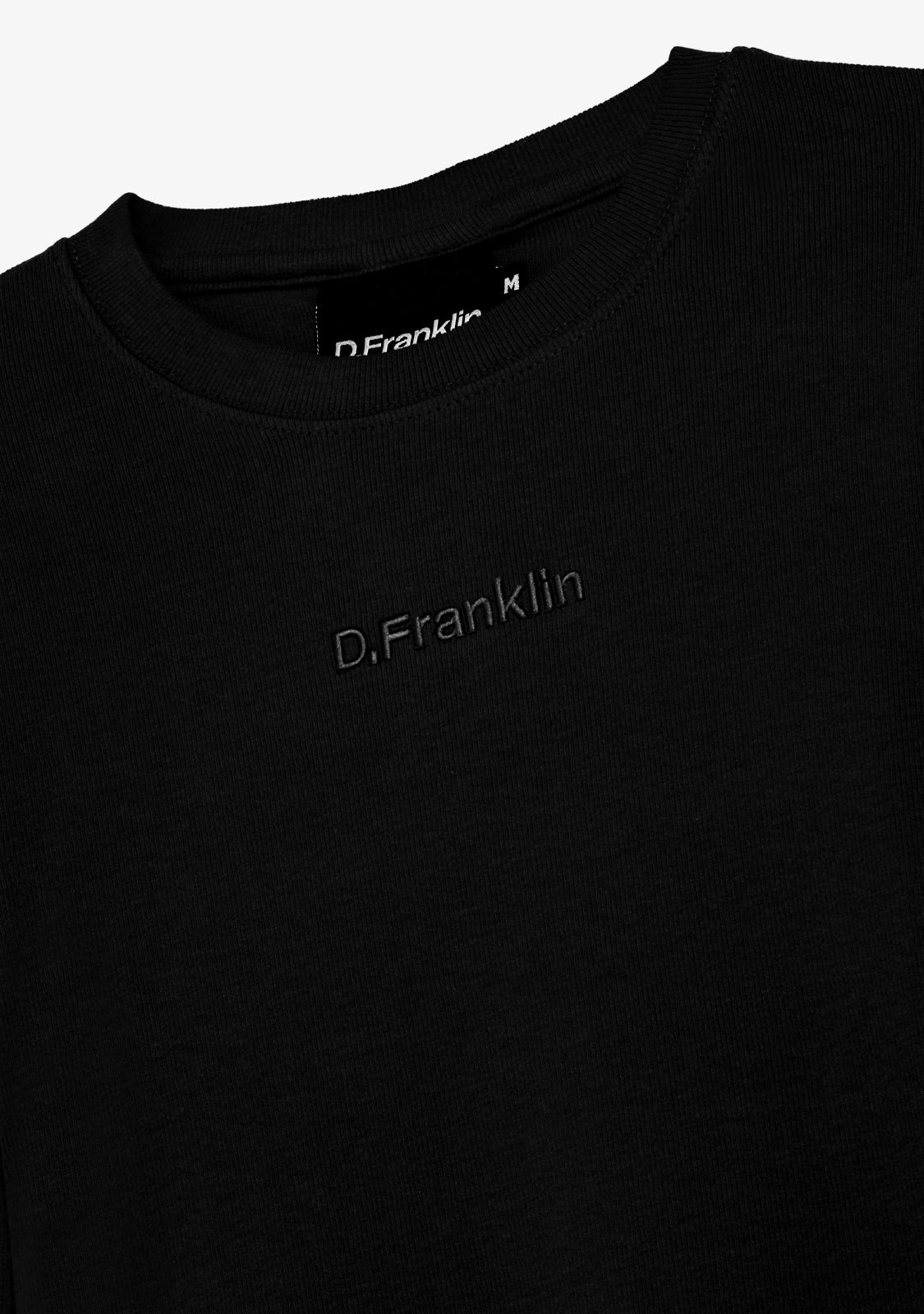 Rib Long Sleeve Top Black