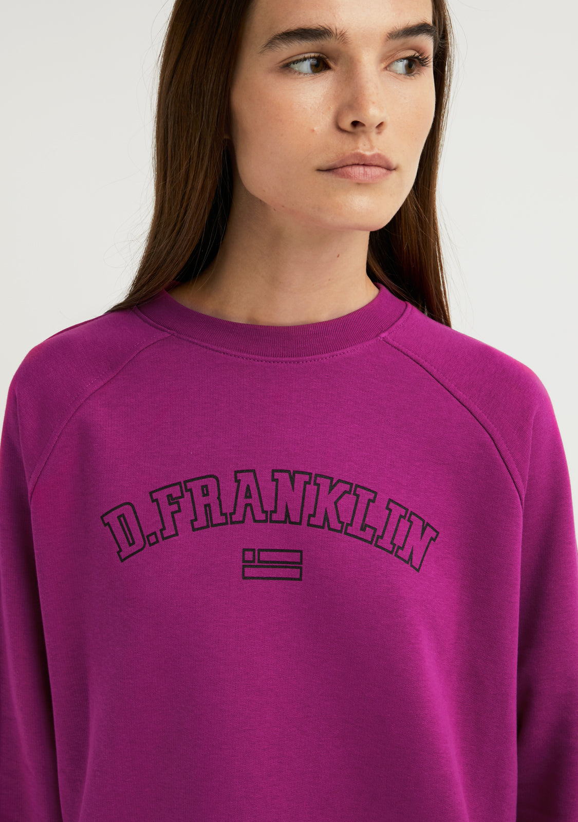 Varsity Oversized Crew Neck Sweatshirt Orchid / Black