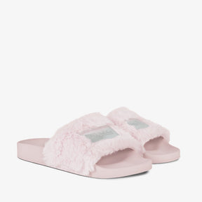 Label Fur Slides Pink